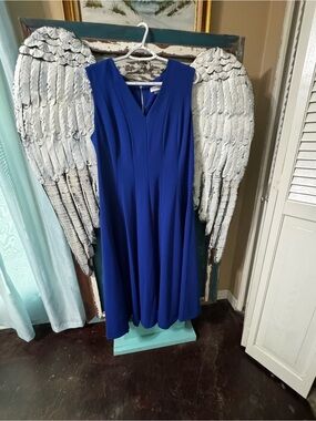 Calvin Klein Sleeveless V-Neck Maxi Dress in Royal Blue